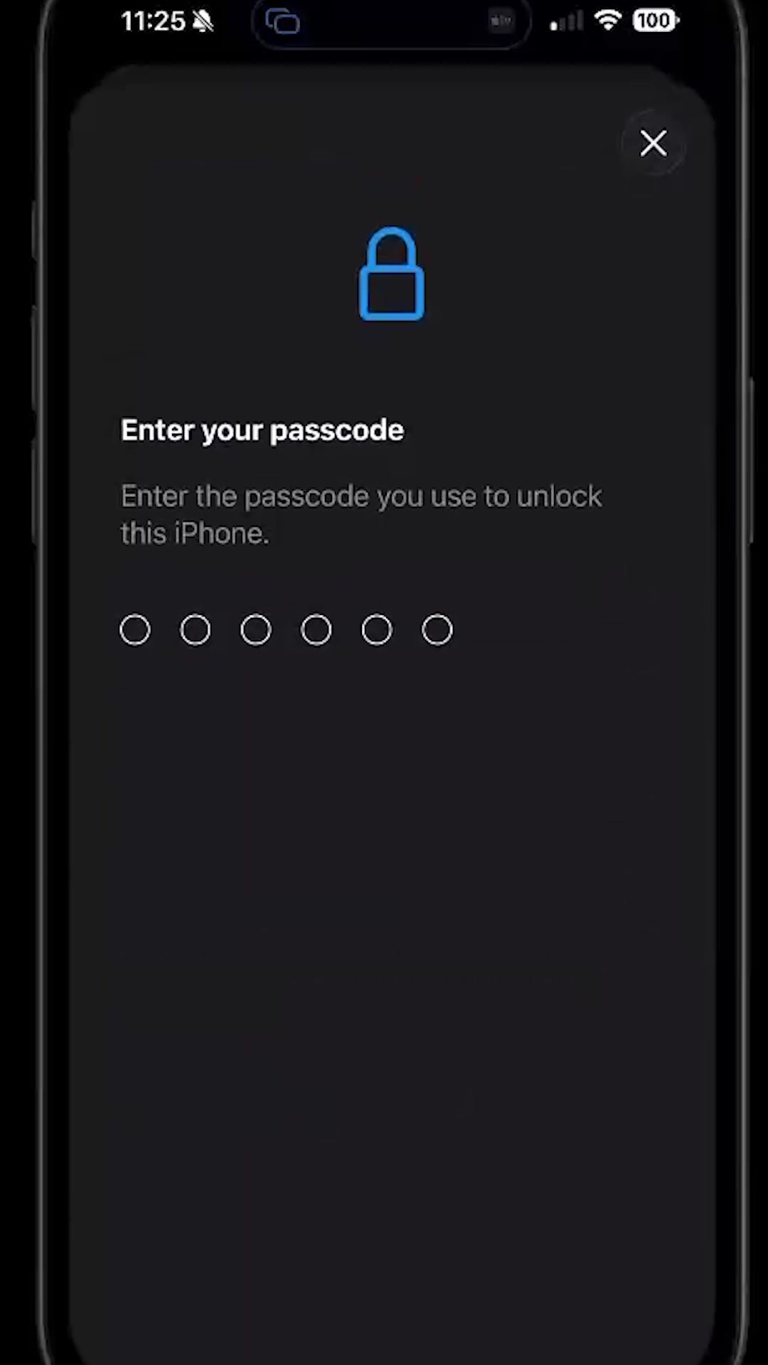 Passcode prompt to authorize profile installation